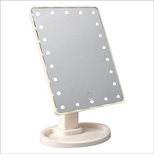 LCSD Specchi Compatti Bianchi Vanity Specchio Trucco, Rotazione Calda 360 Gradi Specchio Trucco Regolabile 16/22 Led Illuminato Schermo LED Portatile Luminoso Specchi Cosmetici