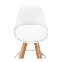 Fromm & Starck Sgabello Alto Con Schienale Da Bar Cucina Design Moderno STAR_SEAT_01 (Set da 2, Gambe in legno, Bianco)