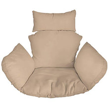 Ferocity Cuscino per sedia sospesa, imbottito, per dondolo in polyrattan/rattan, cestino sospeso, altalena, cuscino per schienale, colore beige [114]