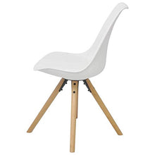 Sedie da pranzo 6 pezzi in ecopelle bianca con gambe in legno, per soggiorno, camera da letto, cucina