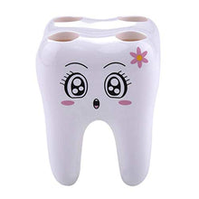 Portaspazzolino a forma di denti a 4 fori con supporto per spazzolini, portaspazzole, mensola per rasatura, rasoio per bagno, 2 pezzi