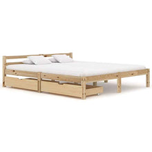 SKM Giroletto con 2 Cassetti in Legno Massello di Pino 180x200 cm (33.43kg)