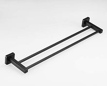 Porta asciugamani con finitura nera doppia ferrovia 50 cm Bagno/Cucina Accessori In Acciaio Inox Portasciugamani Base Quadrato Elegante Stile Antico Leekayer