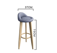 AYQ- Sgabello da Bar Rotondo in PU, Gambe in Metallo con Venatura del Legno Imitazione Sedia da Banco Home Cafe Ristorante Balcone Sgabello da Pranzo per Il Tempo Libero Sgabello D(Color:B,Size:70CM)