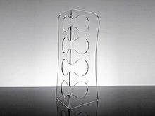 Slato Portabottiglie Porta Bottiglie da Vino da banco Design Moderno in plexiglass Trasparente Topazio per 4 Bottiglie
