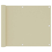 vidaXL Paravento da Balcone Crema 75x300 cm Tessuto Oxford