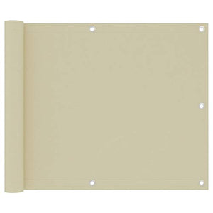 vidaXL Paravento da Balcone Crema 75x300 cm Tessuto Oxford