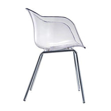 Damiware Romeo - Set di 2 sedie da salotto, in policarbonato e metallo, design retrò, per ufficio, salotto, cucina, soggiorno (cristallo)