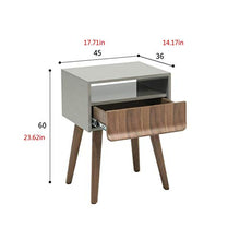 Jcnfa-Tavoli Comune Grigio, ripiano a 2 Strati, con Base in Legno massello con cassetti (Color : Gray, Size : 17.71 * 14.17 * 23.62in)