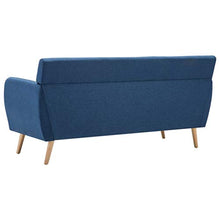 Festnight Divano a 3 Posti in Tessuto Imbottito Blu,Divano Design,Divano da Slotto,Divano per Soggiorno,DIvnao in Stoffa 172x70x82cm