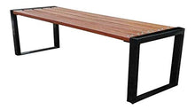 GardeTech Panca da Giardino con Schienale | 150 cm di Lunghezza | in Legno massello e Acciaio Massiccio Verniciato | Abete Rosso | Modern