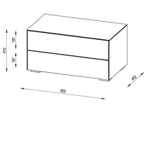 lisel-de Comodino con cassetti in Rovere Sonoma/Vetro Bianco Opaco di Maja 80,2 x c41 x 46,2 cm