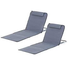 Outsunny Set 2 P.zi Lettini da Spiaggia Pieghevoli, Lettini Portatili Schienale Regolabile e Borsa, 48x134x36-45cm