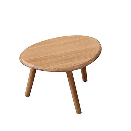JCNFA TAVOLI Tavolino in legno massello a forma di ciottolo, tavolino rotondo piccolo combinato nel soggiorno, rovere massello, gambe da tavolo riunibili ( Color : Wood , Size : 19.68*13.77*13.77in )