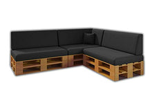 Saving Pack Set di 8 cuscini per divano pallet / euro pallet 3 posti + 3 schienali + angolo + cuscino | Rimovibile | Interni ed esterni | Colore antracite | Schiuma ad alta densità.