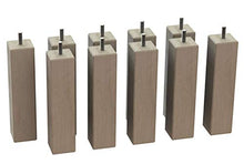 MEGALUXFRANCE - Set di 10 piedi per letto, mobili, divani, quadrati in legno di faggio massiccio, 46 x 46 x 200 mm