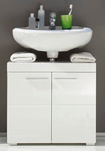 trendteam smart living Mobili, Derivato del Legno, Bianco/Bianco (Alta lucentezza), 60 x 56 x 34 cm
