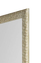 MO.WA Specchio Parete Lungo Legno Argento Champagne cm. 44x139 Cornice da Appendere in Verticale e Orizzontale o appoggio Made in Italy.