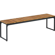 BANDOL 6122 - Set di 1 tavolo da pranzo con 2 panche in metallo e legno di acacia da 4 a 6 posti