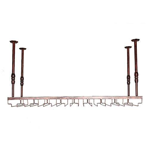 FPigSHS Porta Bottiglie da Vino Portabicchieri da Vino retrò - Portabicchieri a Sospensione, Espositore sospeso in Ferro battuto, Mensola Decorativa per soffitto per casa/Bar/Ristorante