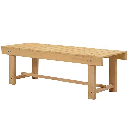 miozzi Panchina da Giardino 2 Posti in Legno Abete 110x38x35 cm Log Abete