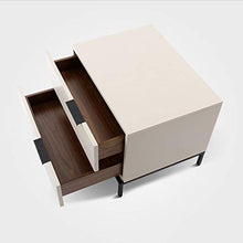 RKRZLB Comodino Bianco Camera da Letto Cassettiera Moderno con 2 Cassetti 21.6x16.1x16.1inch Cassettiere Cameretta