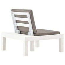 Festnight Sedia a Sdraio da Giardino con Cuscino Poltrona Sedia Sdraio Relax in Plastica 78 x 78 x 70 cm Sedie Esterno Colore Bianca