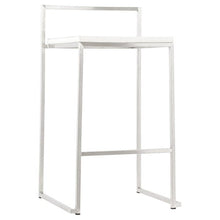 MK Elegante Sgabello Design LOIRET in Ecopelle e Acciaio Inox (Bianco)