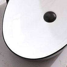 Lavandini bagno Lavelli da Bagno Lavabo in Ceramica Nero Home Creativo Lavabo da appoggio sopra con Presa Acqua Mobili da Bagno Regalo Tondo (Color : Black, Size : 62x41.5x14cm)