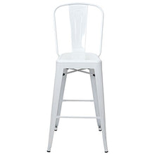 Set 2X sgabelli con Schienale bistrot Design Industriale HWC-A73 Metallo Verniciato Bianco