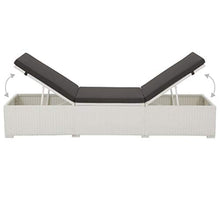 Festnight Lettino Prendisole con Cuscino, Lettini da Giardino, Sedie a Sdraio da Giardino in Polyrattan Bianco