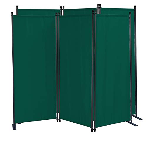 QUICK STAR 2 Pezzi Paravento da Giardino 170 x 165 cm 3 parti pieghevole Divisorio in Tessuto Balcone Protezione della Privacy Verde