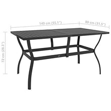 Qnotici Tavolo da Pranzo da Giardino con Struttura in Acciaio Verniciato a Polvere, Tavolo da Pranzo da Esterno in Stile Industriale 140 x 80 x 72 cm (Lunghezza x Larghezza x Altezza) -Antracite