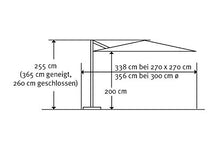 Schneider Premium - Ombrellone a piantana Rhodos Twist eco, ca. 270 x 270 cm, 8 pezzi, quadrato