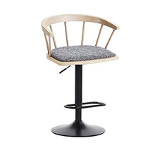 Sgabelli da Bar Set di 2 Sedie A Barre con Schienale in Legno, Sgabelli A 80 ° Sollevamento Girevole, Regolazione Dell'altezza Gray-High Stool