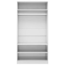 Cikonielf Armadio Aperto Camera da Letto con 3 Piccoli Scomparti 1 Ampio Scomparto con Asta per Appendere i Vestiti 100 x 50 x 200 cm Bianco lucido