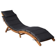 vidaXL Legno Massello Acacia Lettino Prendisole con Cuscino Rustico Pieghevole Robusto Elegante Ergonomico Sedia a Sdraio Relax Giardino Grigio Scuro