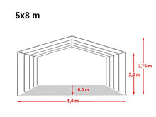 Ambisphere Tenda per Feste Classic Plus 5x8m Gazebo di Alta qualità 550g/m² Telo PVC tendone da Giardino Resistente ai Raggi UV & ignifugo Beige con 5 Anni di Garanzia