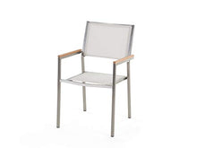 Beliani Set Giardino Tavolo Piano Legno di Eucalipto 6 Sedie Bianche 180 x 90 cm GROSSETO