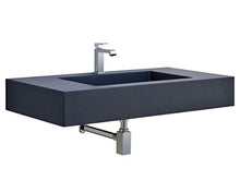 Yellowshop - Lavabo Sospeso In Marmoresina Antracite Bugnato Top Integrato Pietra Arredo Bagno (Cm 100 x 50)