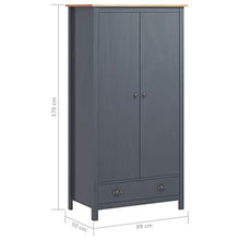 Ausla - Armadio a due ante con 1 cassetti e 1 ripiani per vestiti, camera da letto, casa, dimensioni: 89 x 50 x 170 cm, colore: grigio e marrone miele