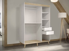 Mirjan24 - Armadio Skandi T con ante scorrevoli in stile scandinavo, per camera da letto, corridoio, camera dei ragazzi