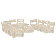SKM Set Divani da Giardino su Pallet 9 pz in Legno Abete Impregnato (161.5kg) -3730