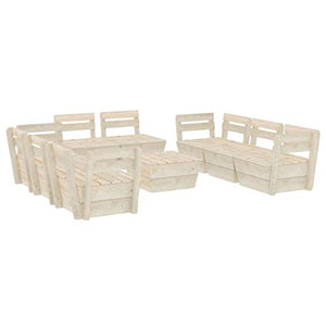 SKM Set Divani da Giardino su Pallet 9 pz in Legno Abete Impregnato (161.5kg) -3730