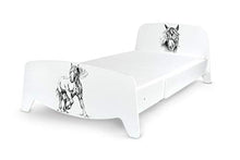 leomark Lettino in legno - Sophia - Letto regolabile (3 varianti di lunghezza) + rete a doghe, mobili per bambini e adulti, spacio per dormire 200/90, materasso 200/90 cm incluso (Il mio cavallo)