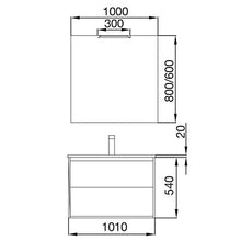 Yellowshop. - Mobile Bagno sospeso 100 Cm Legno cassetto vano lavabo specchiera LED MOD. Noja (Rovere Eternity)