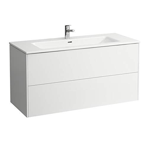 Laufen PRO S Set Base, lavabo, 1 Foro per Rubinetto, sfioratore, incl. mobiletto, 2 cassetti, 1200x500mm, colorazione: Neve (Bianco Opaco) - H8649632601041