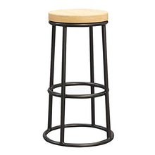IG Sgabelli da Bagno Cucina Round Wood Retro Sgabelli da Stiro in Ferro Battuto Seggiolone con Poggiapiedi Cucina Colazione Pub Counter Cafe Bar Sgabelli,Altezza: 65 Cm,Altezza: 65 Cm.