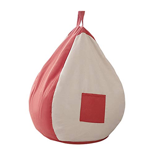 RIYIFER Copertura per Poltrona A Sacco, Fodera Copri Bean Bag Materiale di Cotone Fine Bean Bag Cover per Camera da Letto, Soggiorno, Giardino,Rosso,75x95cm