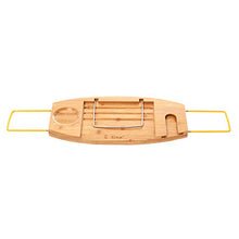 Vasca da Bagno Caddy, Smartphone Bicchiere di Vino Scanalatura Vasca da Bagno Vassoio Struttura Telescopica in Acciaio Inox, Adatto per La Maggior Parte delle Dimensioni Vasca, può Allungare 75-92cm